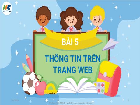 Bài giảng Tin học 4 - Bài 5: Thông tin trên trang web