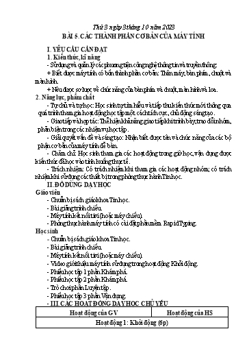 Bài giảng Tin học Lớp 4 - Bài 20: Sử dụng phần mềm luyện tập gõ bàn phím - Năm học 2023-2024