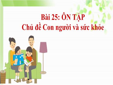 Bài giảng Tự nhiên xã hội Lớp 3 (Kết nối tri thức) - Bài 25: Ôn tập Chủ đề Con người và sức khỏe