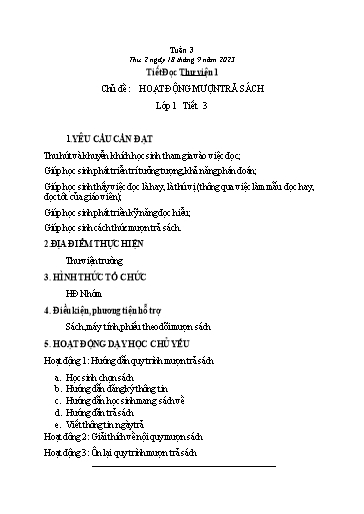 Giáo án Âm nhạc Tiểu học - Tuần 3 - Năm học 2023-2024