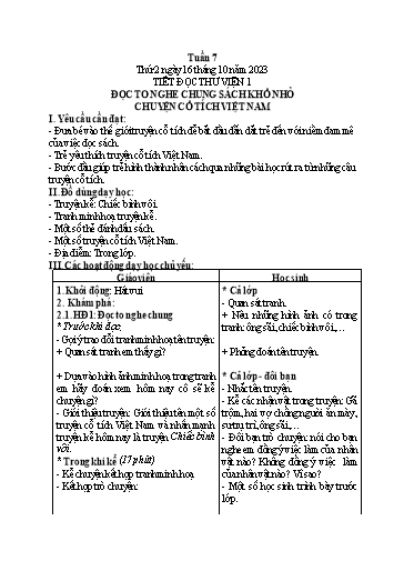 Giáo án Âm nhạc Tiểu học - Tuần 7 - Năm học 2023-2024
