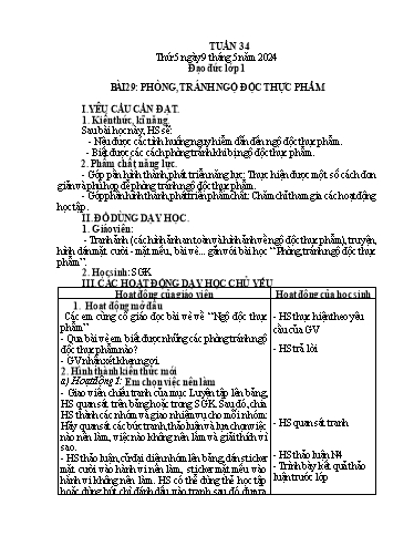 Giáo án Đạo đức 1 + Hoạt động trải nghiệm 2 - Tuần 34 - Năm học 2023-2024