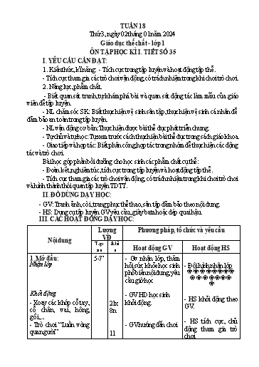 Giáo án GDTC Tiểu học - Tuần 18 - Năm học 2023-2024