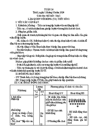 Giáo án GDTC Tiểu học - Tuần 26 - Năm học 2023-2024