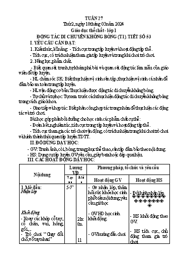 Giáo án GDTC Tiểu học - Tuần 27 - Năm học 2023-2024