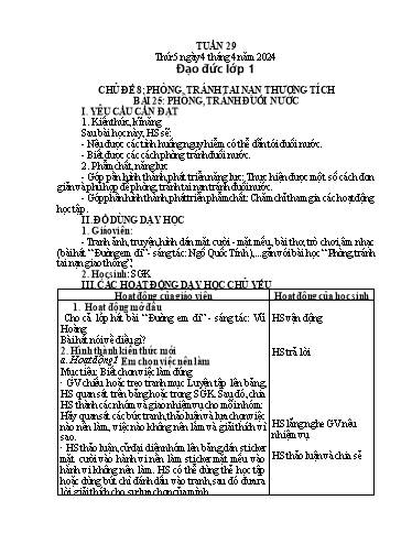 Giáo án Hoạt động trải nghiệm 2 + Đạo đức 1 - Tuần 29 - Năm học 2023-2024