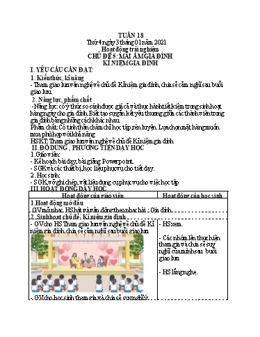 Giáo án Hoạt động trải nghiệm Lớp 4 - Tuần 18 - Năm học 2023-2024