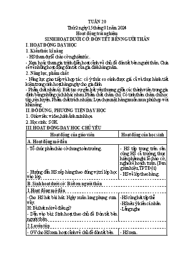 Giáo án Lớp 4 - Tuần 20 - Năm học 2023-2024