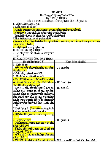 Giáo án Mĩ thuật + Đạo đức Tiểu học - Tuần 24 - Năm học 2023-2024