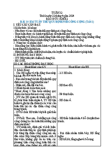 Giáo án Mĩ thuật Tiểu học - Tuần 32 - Năm học 2023-2024 - Nguyễn Thị Kim Chi