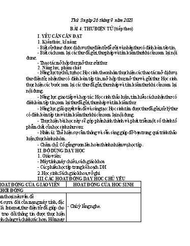 Giáo án Tin học Lớp 5 - Tuần 4, Bài 4: Thư viện điện tử (Tiếp theo) - Năm học 2023-2024