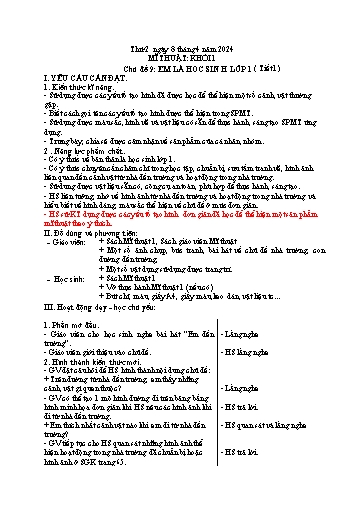 Kế hoạch bài dạy Mĩ thuật Tiểu học - Tuần 30 - Năm học 2023-2024