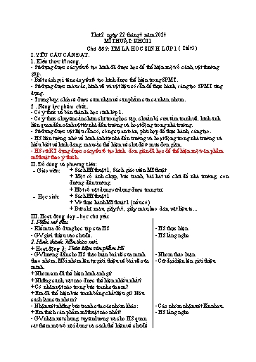 Kế hoạch bài dạy Mĩ thuật Tiểu học - Tuần 32 - Năm học 2023-2024